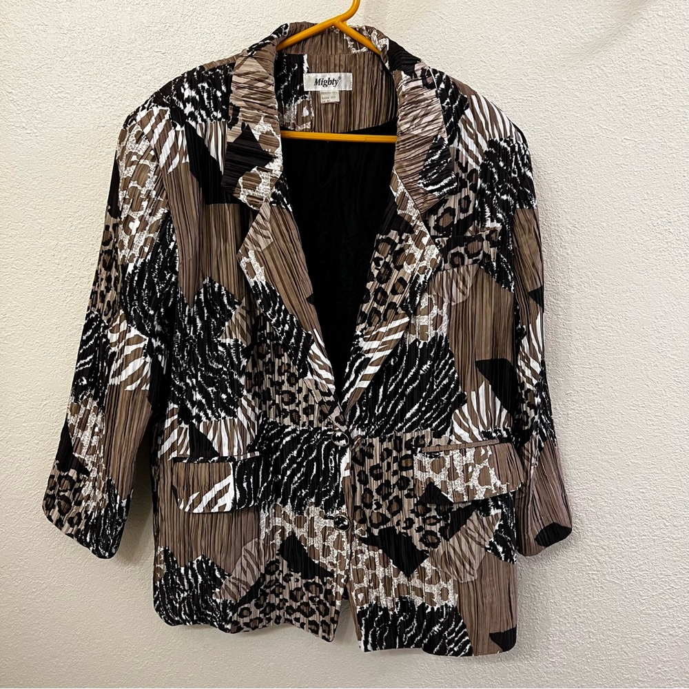 Mighty Black and Brown Patterned Vintage Blazer